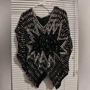 Swee Lo, sequin top, 100% silk, size L, almost new, used one time